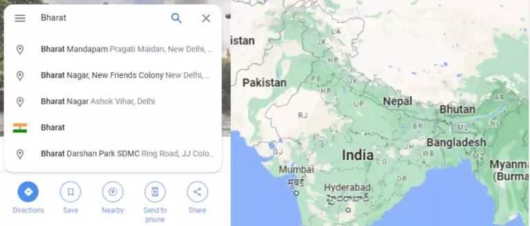 હવે ગૂગલ મેપ પર પણ બદલાયું દેશનું નામ! સર્ચ કરવા પર તિરંગા સાથે દેખાઈ રહ્યું છે 'BHARAT'
