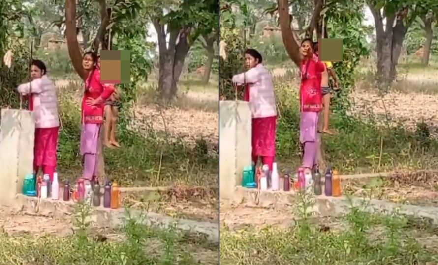 નર્સરીમાં ભણતા બાળકને તાલિબાની સજા, લેશન ન કર્યું તો ઝાડ સાથે લટકાવી દીધો; જુઓ વીડિયો