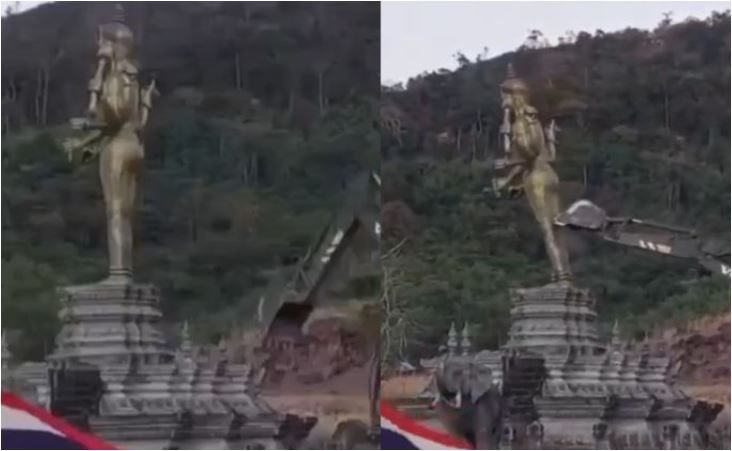 થાઈ સેના દ્વારા ભગવાન વિષ્ણુની પ્રતિમા તોડી પડાઈ! ભારતે વિરોધ નોંધાવતા થાઈલેન્ડએ  આપ્યો જવાબ? જ