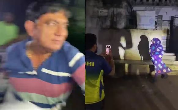 ચાદર ઓઢીને ભાગનાર વ્યક્તિ ભાજપના નેતા