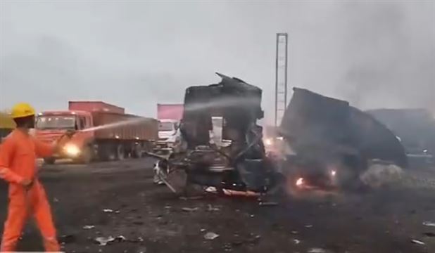 નેશનલ હાઈવે પર લાંબો ટ્રાફિક જામ સર્જાયો